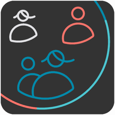 abstract icon depicting people
