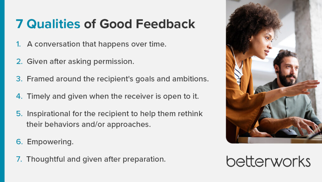 Good feedback has these seven qualities.